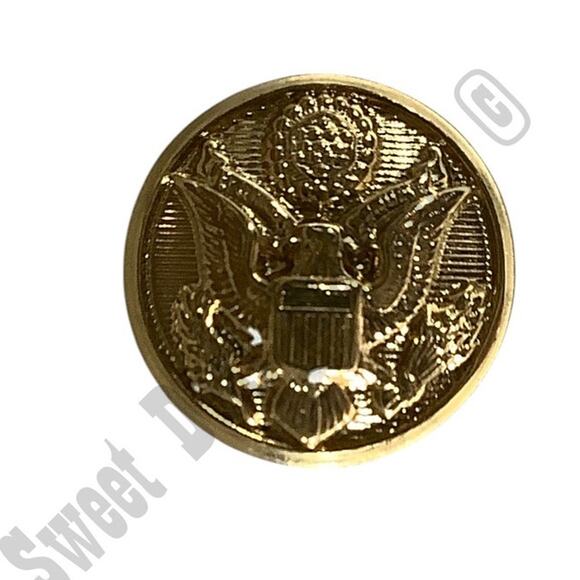 Waterbury Company Brass Screw-On Button with Back Featuring Eagle Seal, 5/8"D - Picture 4 of 4